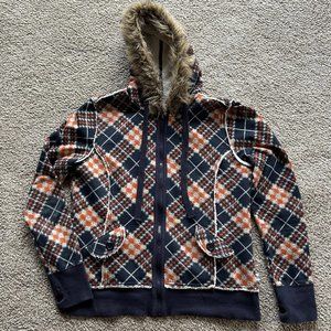 Fleece lined zip up hoodie